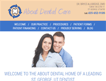 Tablet Screenshot of aboutdentalcare.com